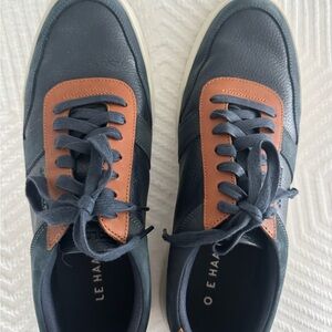 Cole Haan men’s leather navy and brown dress sneakers